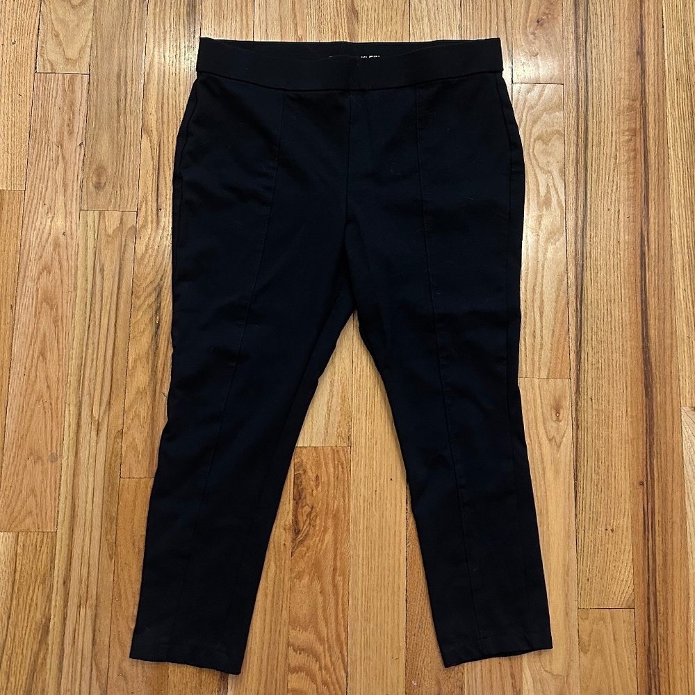ANNE KLEIN BLACK CROPPED PANTS elastic waist size XXL